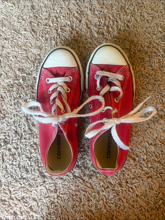 Converse Other - Converse Kids Red Low-Top Canvas Sneakers